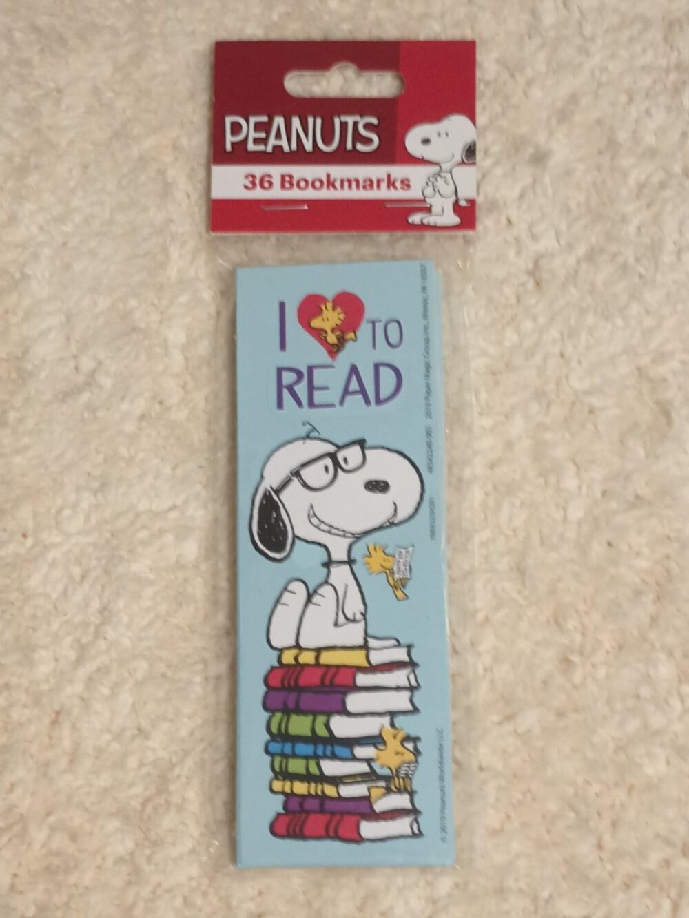 NWT ~ Peanuts® Snoopy "I Love To Read" Bookmarks - 36/Pkg
